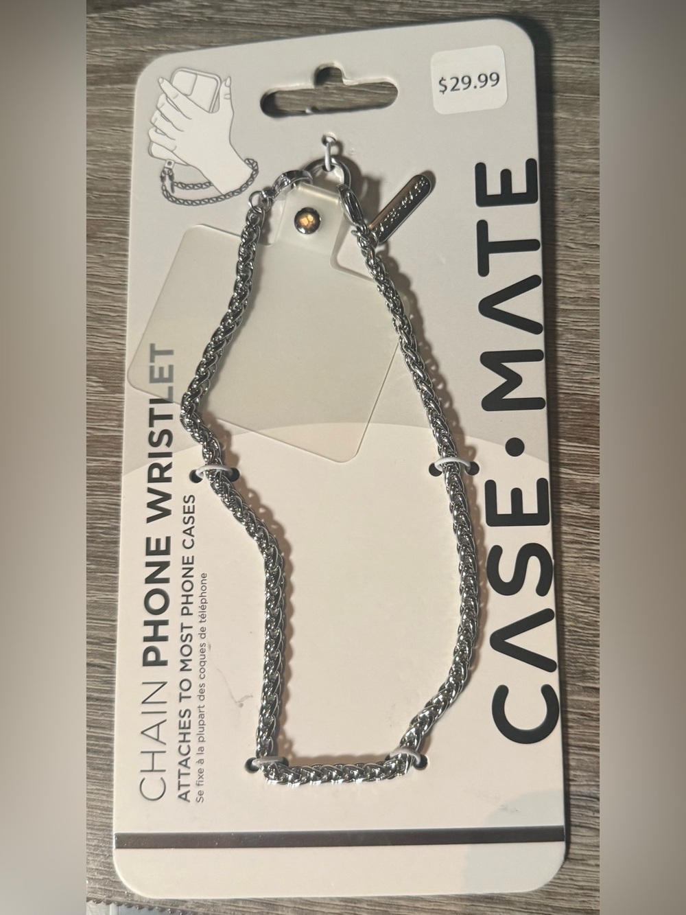 Case-Mate Silver Chain Phone Wristlet Strap Universal NWT